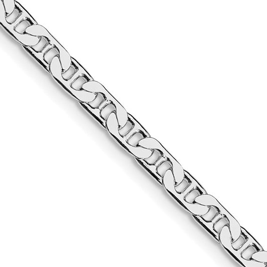 Sterling Silver Rhodium-Plated Flat Anchor Chains - 3.75 mm