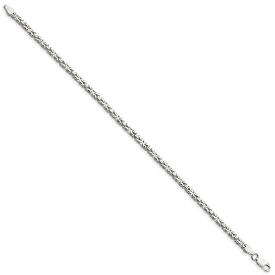Sterling Silver Byzantine Link Men's Bracelet - 2.5mm