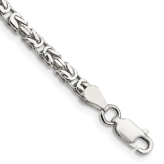 Sterling Silver Byzantine Link Men's Bracelet - 2.5mm