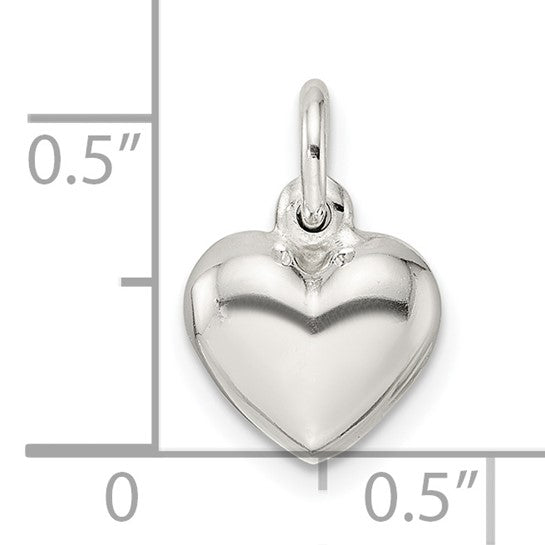 Sterling Silver Puffed Heart Charm Pendant