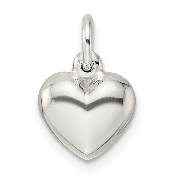 Sterling Silver Puffed Heart Charm Pendant