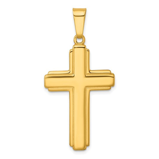 Sterling Silver Gold-Plated Polished Cross Pendant