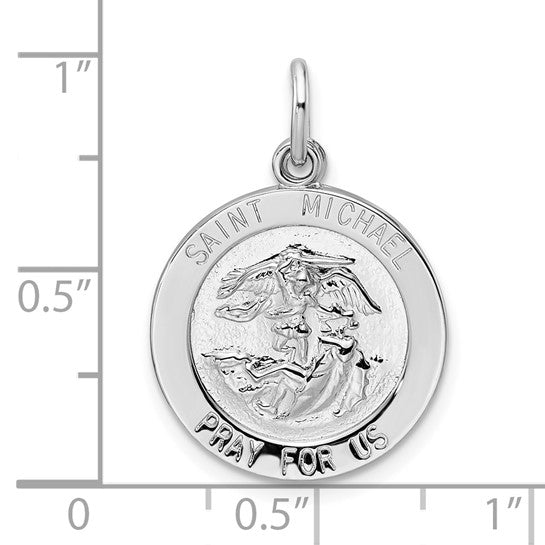 Sterling Silver Polished St. Michael Medallion -  20.9 x 18 mm