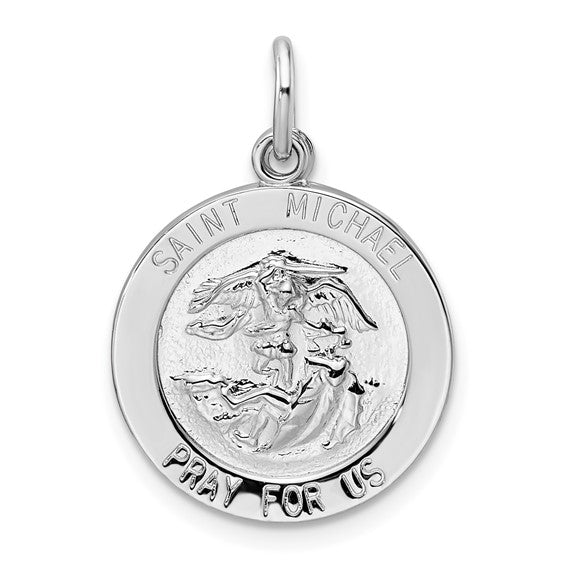 Sterling Silver Polished St. Michael Medallion -  20.9 x 18 mm