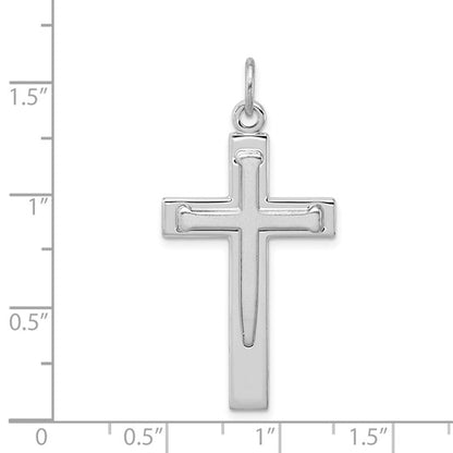 Sterling Silver Satin & Polished Cross Pendant