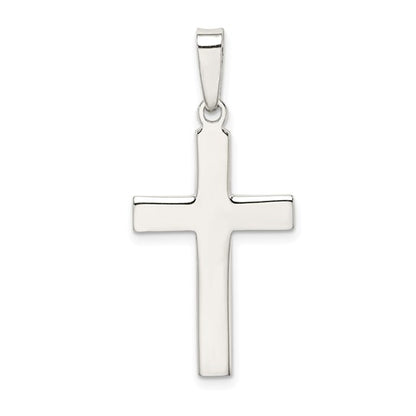 Sterling Silver Polished & Matte Finish Cross Pendant