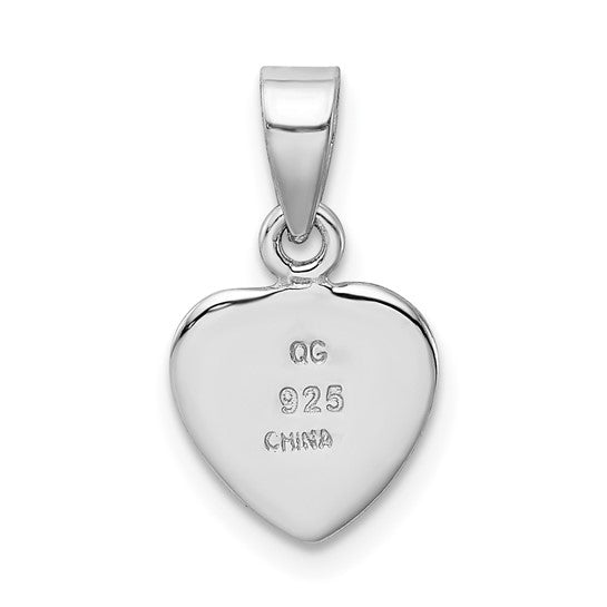 Sterling Silver Rhodium-Plated Antiqued Love My Dog Charm Pendant