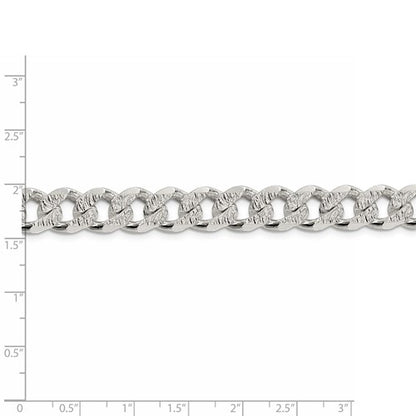 Sterling Silver Pave Cuban Link Bracelet - 10.50 mm