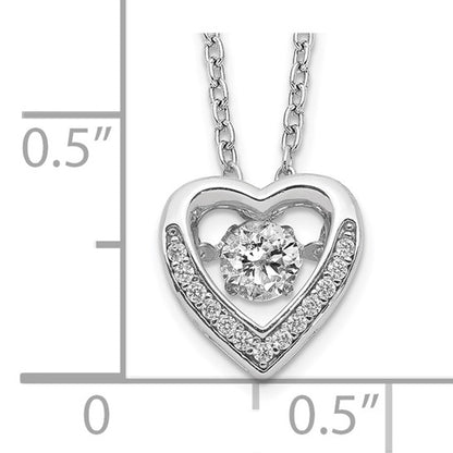 Sterling Silver CZ Heart Necklace