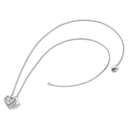 Sterling Silver CZ Heart Necklace