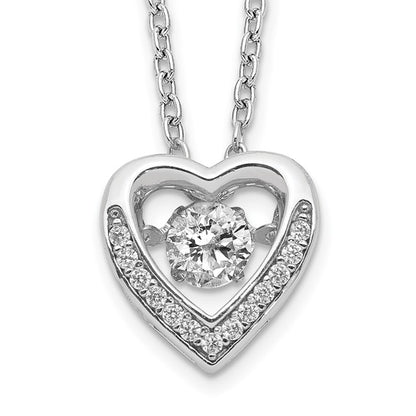 Sterling Silver CZ Heart Necklace
