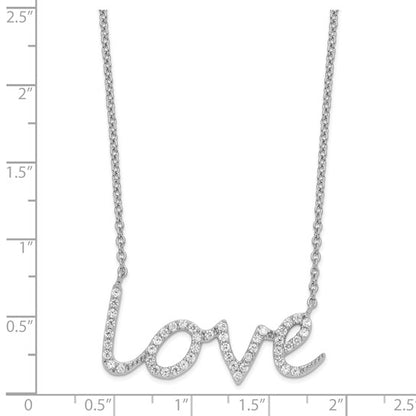 Sterling Silver CZ Love Necklace