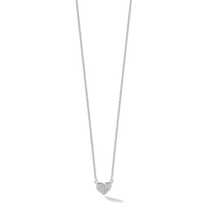 Sterling Silver Pave CZ Heart Necklace
