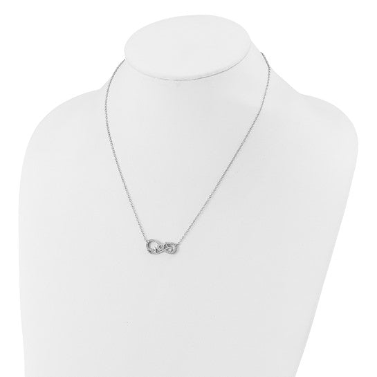 Sterling Silver Rhodium-Plated Infinity Mom Necklace