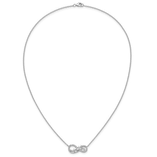 Sterling Silver Rhodium-Plated Infinity Mom Necklace