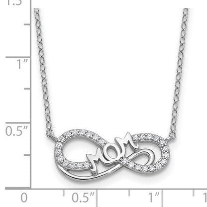 Sterling Silver Rhodium-Plated Infinity Mom Necklace