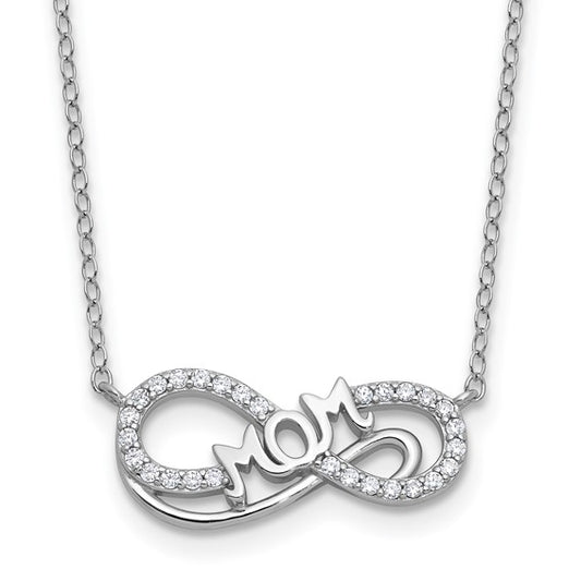 Sterling Silver Rhodium-Plated Infinity Mom Necklace