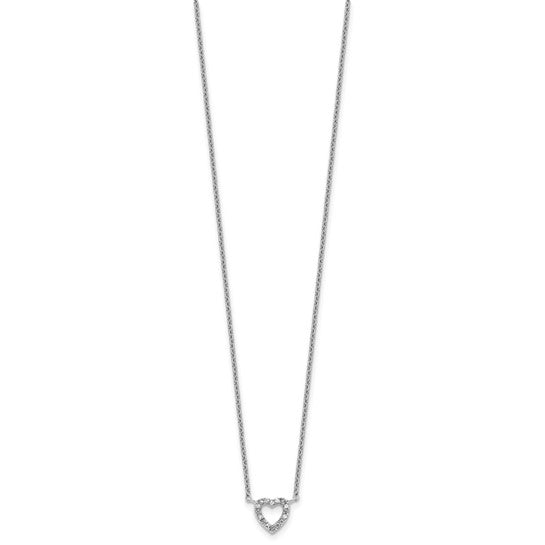 Sterling Silver CZ Hear Necklace