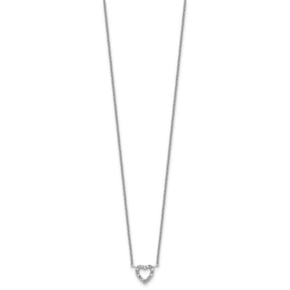 Sterling Silver CZ Hear Necklace