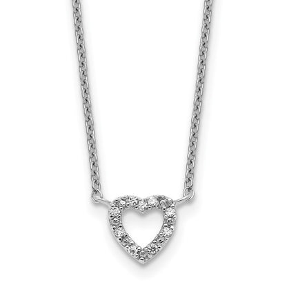 Sterling Silver CZ Hear Necklace