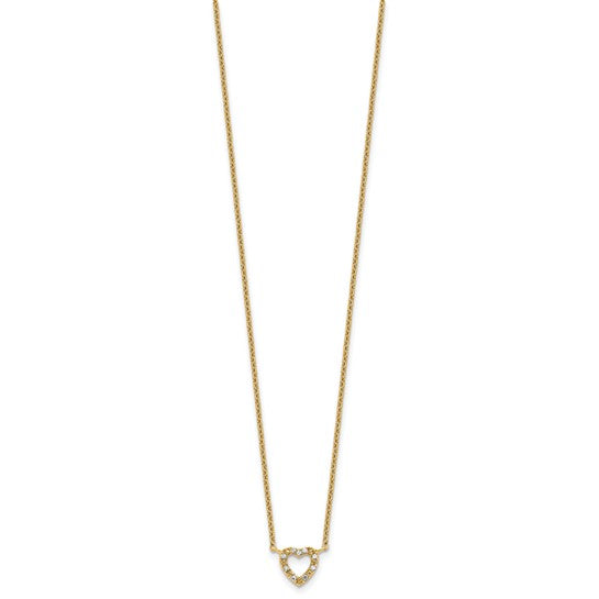 Sterling Silver CZ Hear Necklace