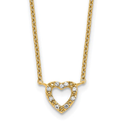 Sterling Silver CZ Hear Necklace