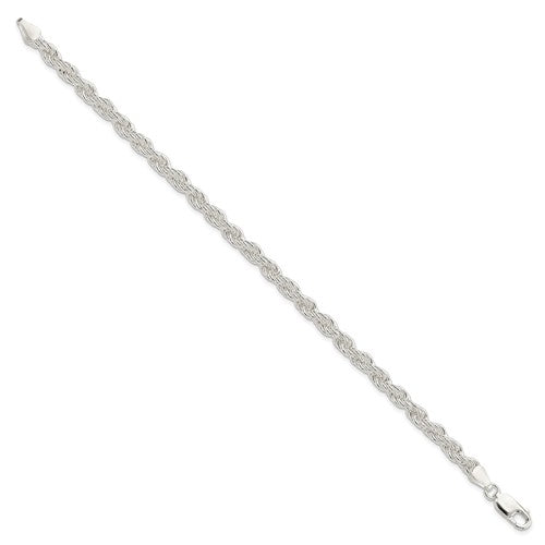 Sterling Silver Solid Rope Bracelet - 5.00 mm