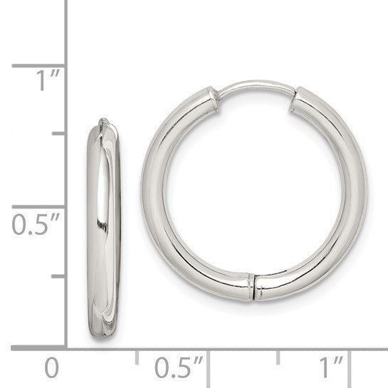 Sterling Silver Polished Huggie Earrings - 21 mm