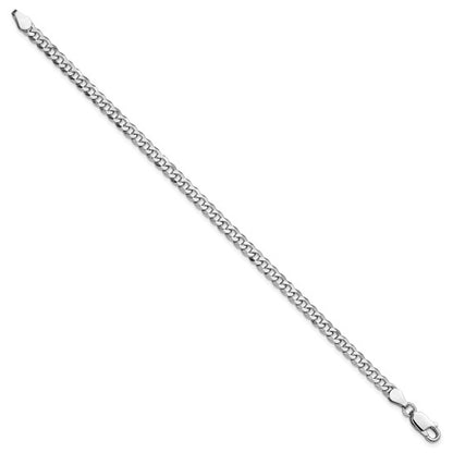 Sterling Silver Beveled Curb Link Bracelet - 4.00 mm