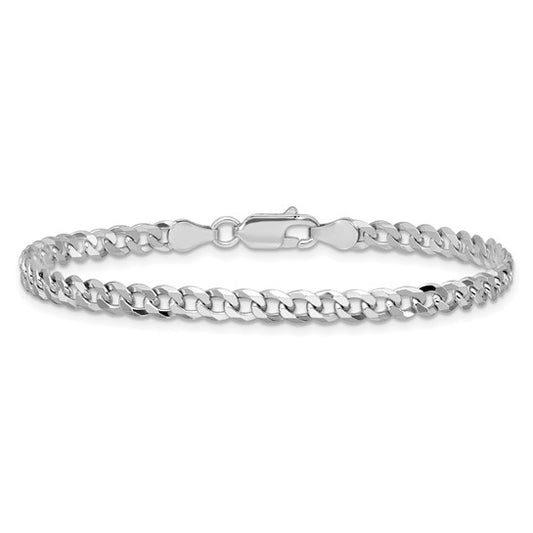 Sterling Silver Beveled Curb Link Bracelet - 4.00 mm