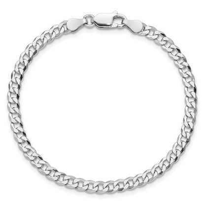 Sterling Silver Beveled Curb Link Bracelet - 4.00 mm