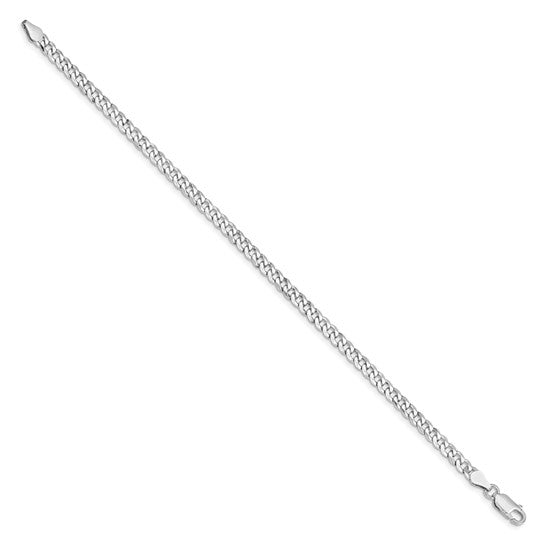 Sterling Silver Beveled Curb Link Bracelet - 4.00 mm