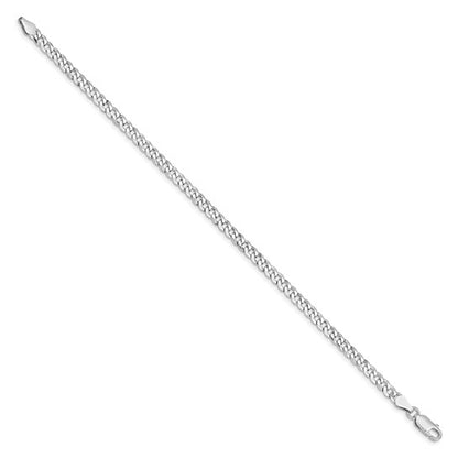 Sterling Silver Beveled Curb Link Bracelet - 4.00 mm