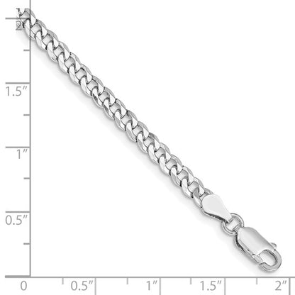 Sterling Silver Beveled Curb Link Bracelet - 4.00 mm