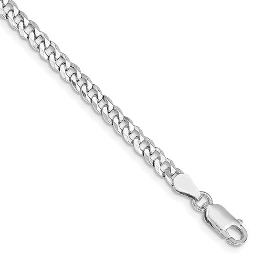 Sterling Silver Beveled Curb Link Bracelet - 4.00 mm