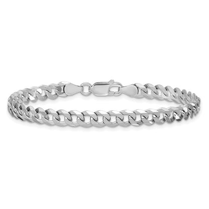 Sterling Silver Beveled Curb Link Bracelet - 5.00 mm