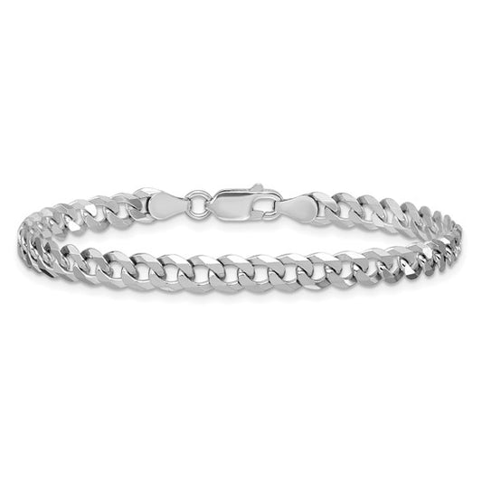 Sterling Silver Beveled Curb Link Bracelet - 5.00 mm