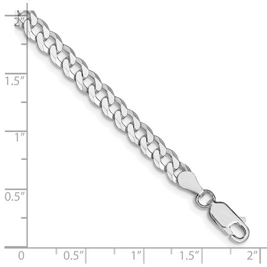 Sterling Silver Beveled Curb Link Bracelet - 5.00 mm