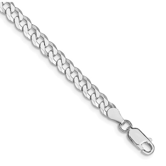 Sterling Silver Beveled Curb Link Bracelet - 5.00 mm
