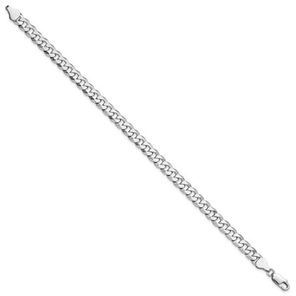 Sterling Silver Beveled Curb Link Bracelet - 6.00 mm