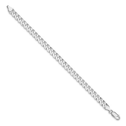 Sterling Silver Rhodium-Plated Beveled Curb Link Chain - 7.00 mm