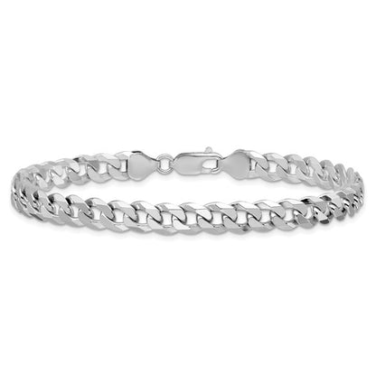 Sterling Silver Beveled Curb Link Bracelet - 7.00 mm