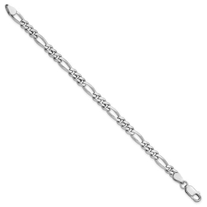Sterling Silver Rhodium-Plated Figaro Link Bracelet - 5.25 mm