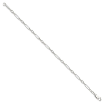 Sterling Silver Fancy Link Anklet