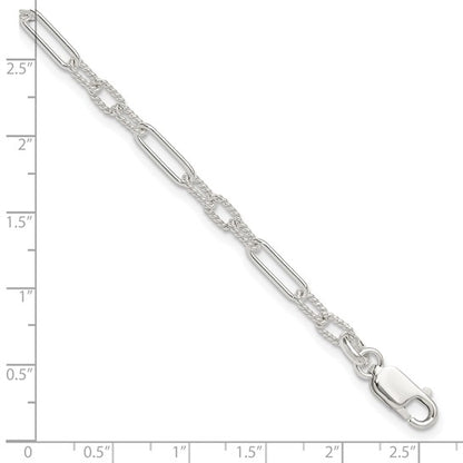 Sterling Silver Fancy Link Anklet