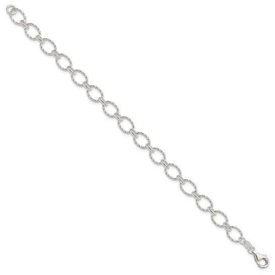 Sterling Silver Fancy Circle Bracelet