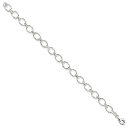 Sterling Silver Fancy Circle Bracelet