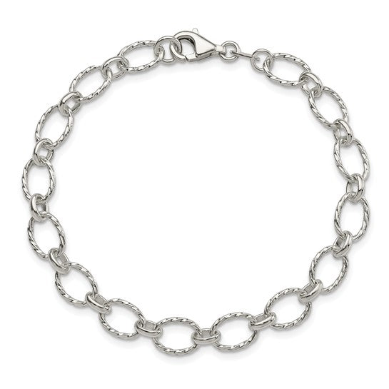 Sterling Silver Fancy Circle Bracelet