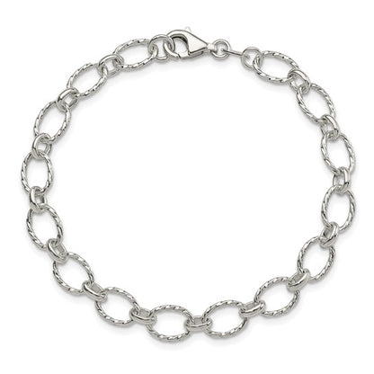 Sterling Silver Fancy Circle Bracelet