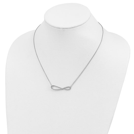 Sterling Silver Rhodium-Plated CZ Infinity Necklace